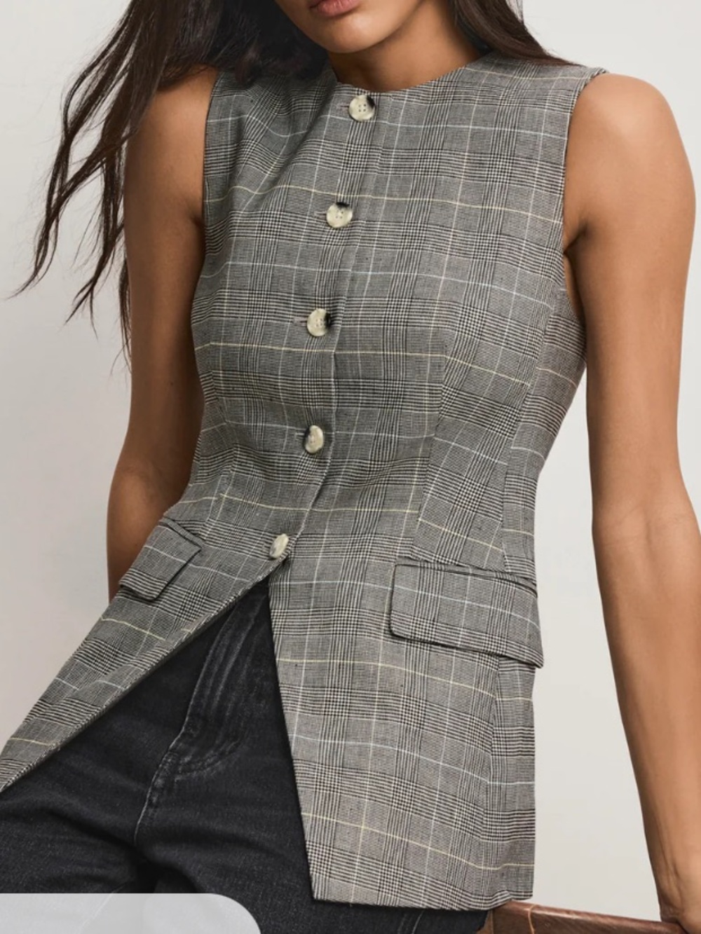 Veronica beard plaid Italian linen vest never worn size 4